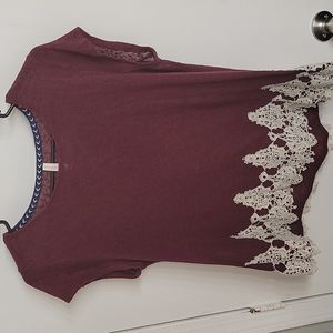 Xhilaration sheer maroon top